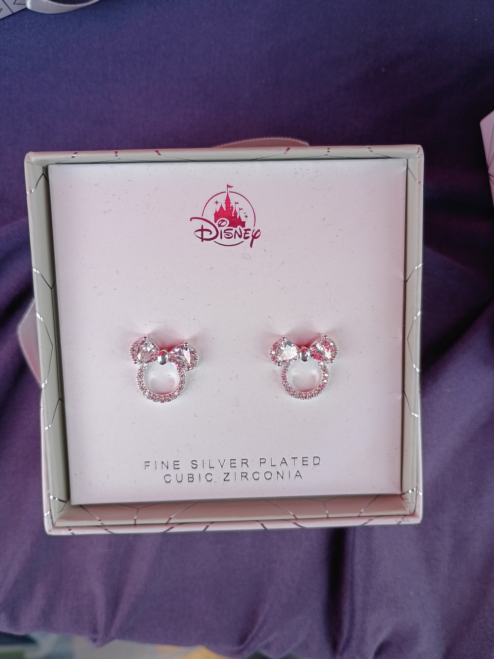 Disney Pink Crystal Minnie Mouse Stud Earrings